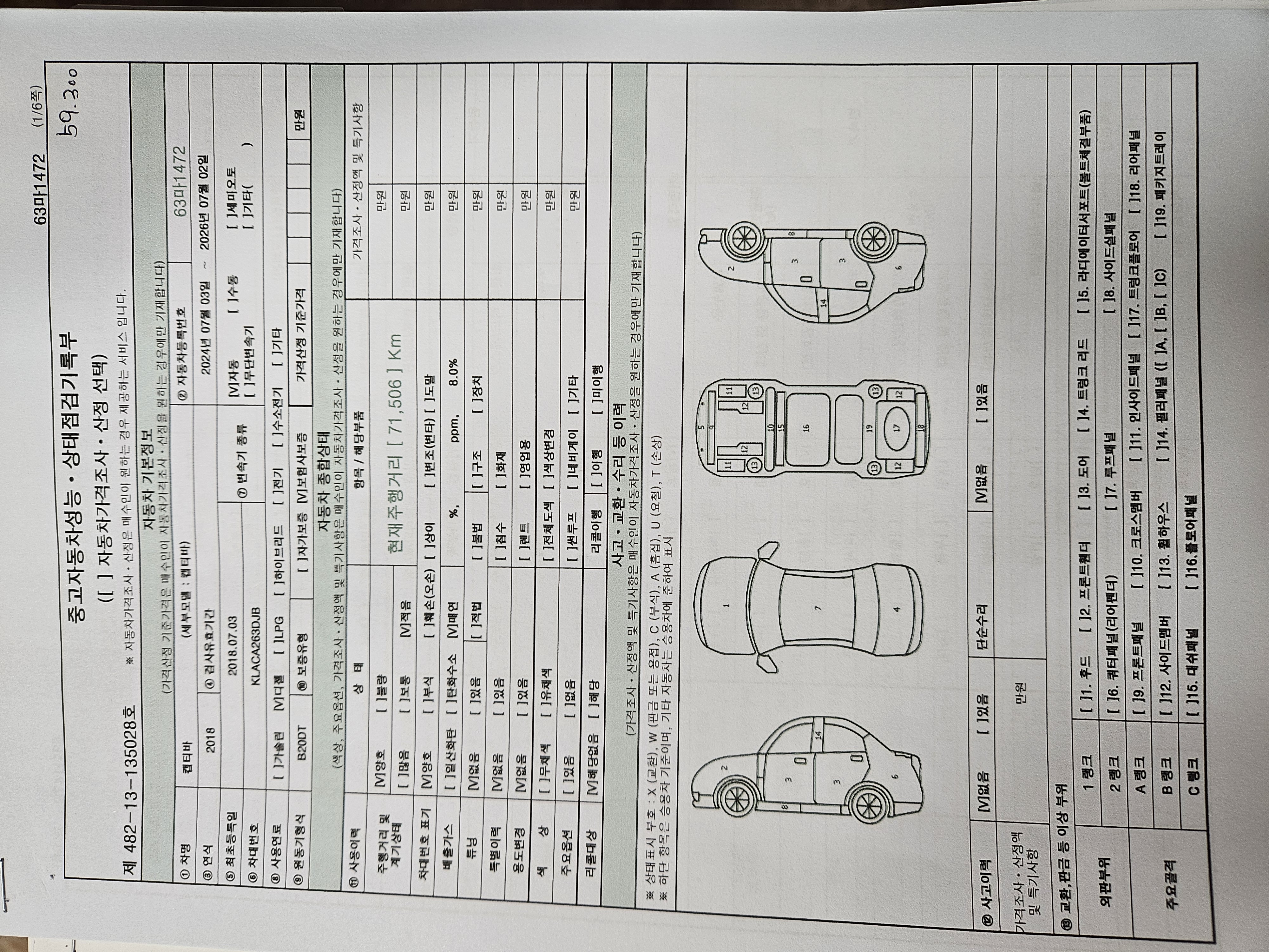 Основная информация и общее состояние / история аварий и ремонтов