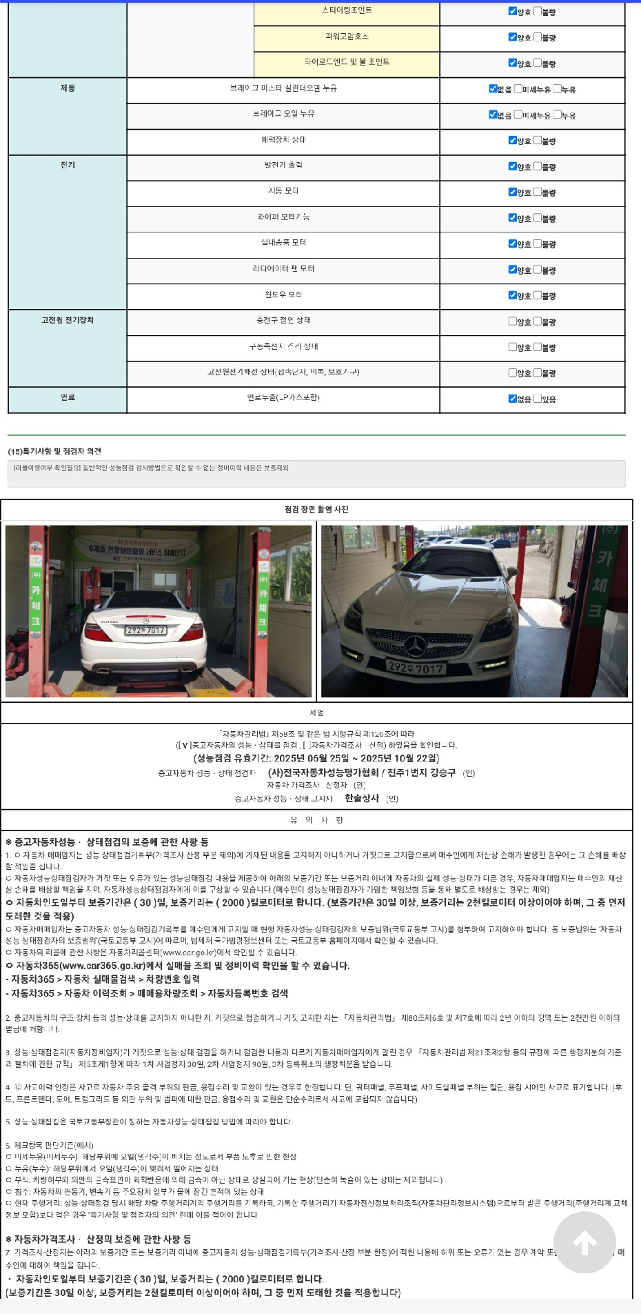 Детальное состояние автомобиля