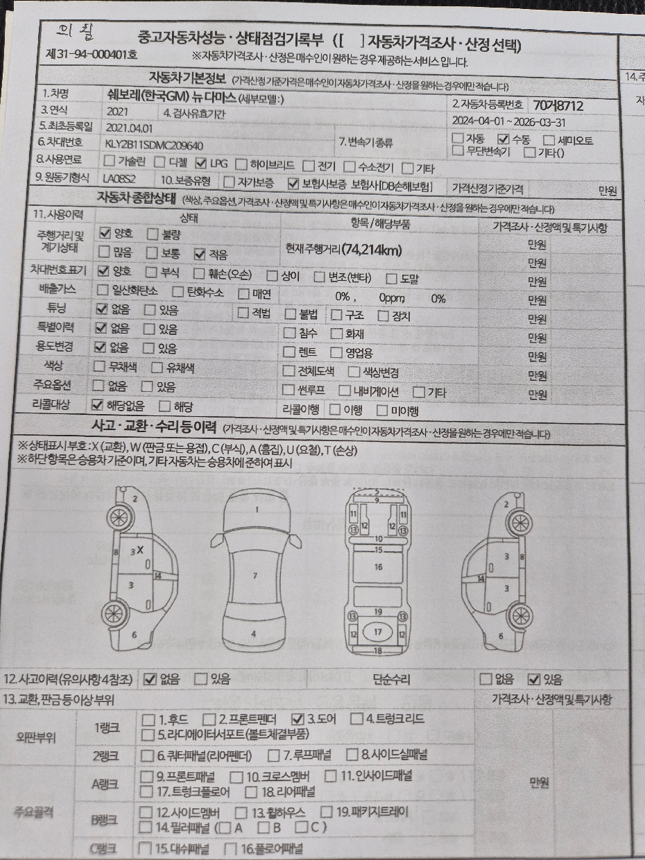 Основная информация и общее состояние / история аварий и ремонтов