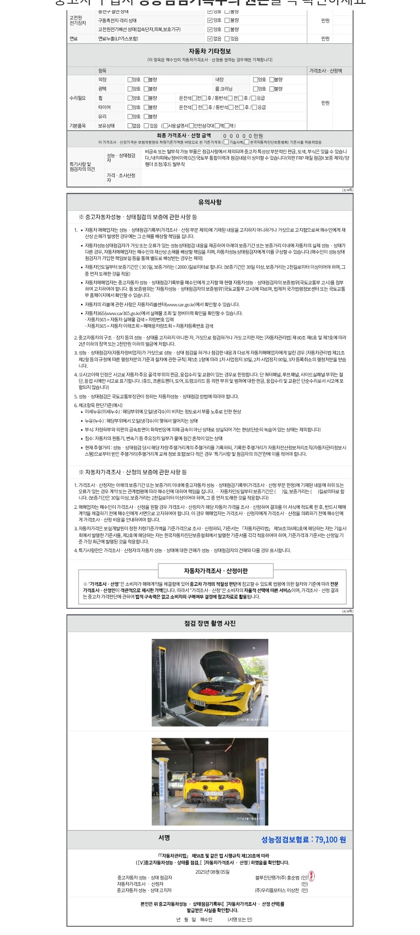 Детальное состояние автомобиля