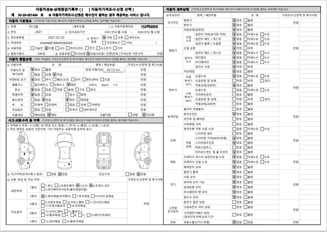 Основная информация и общее состояние / история аварий и ремонтов