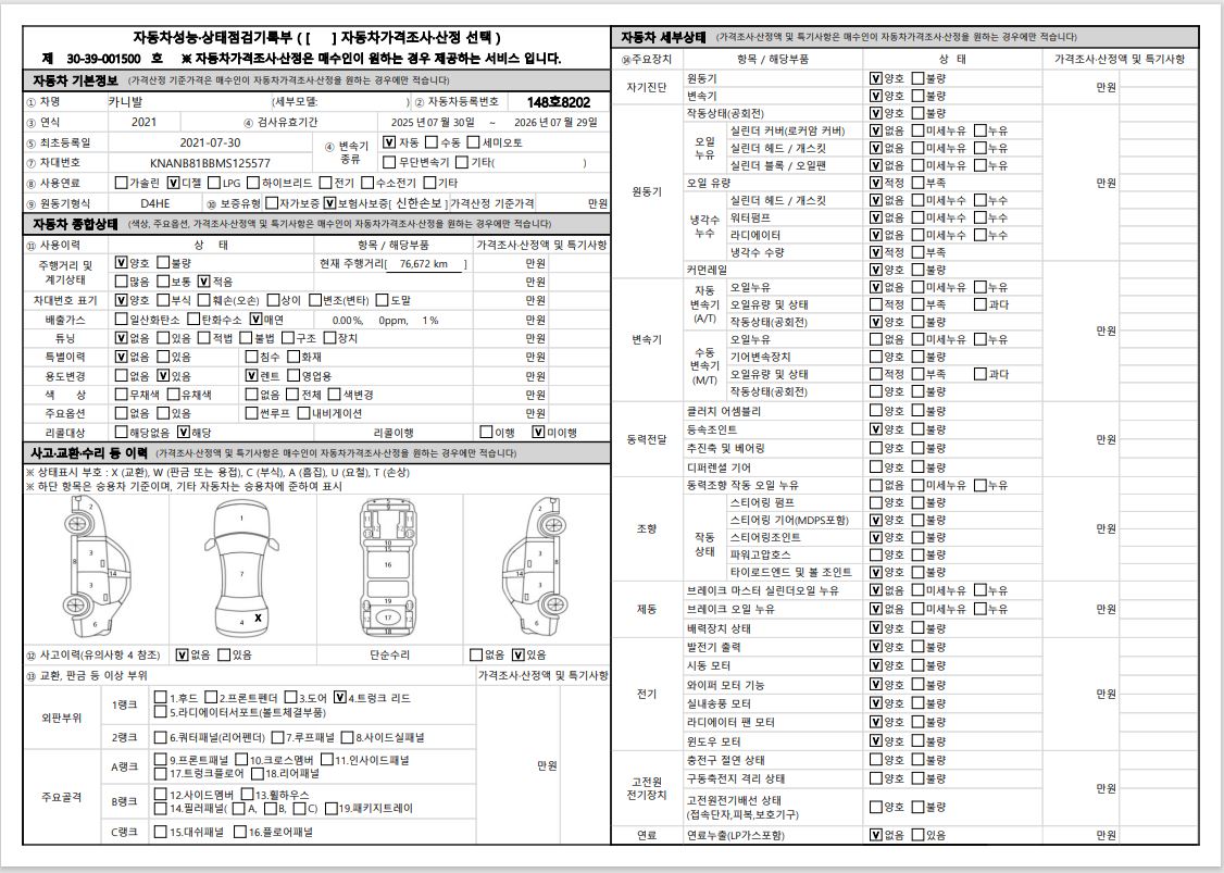 Основная информация и общее состояние / история аварий и ремонтов
