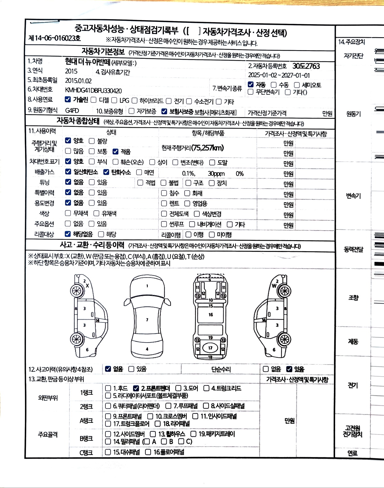 Основная информация и общее состояние / история аварий и ремонтов