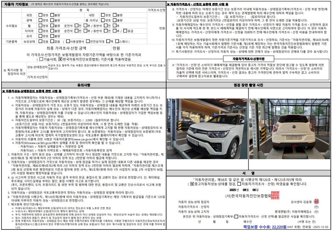 Детальное состояние автомобиля