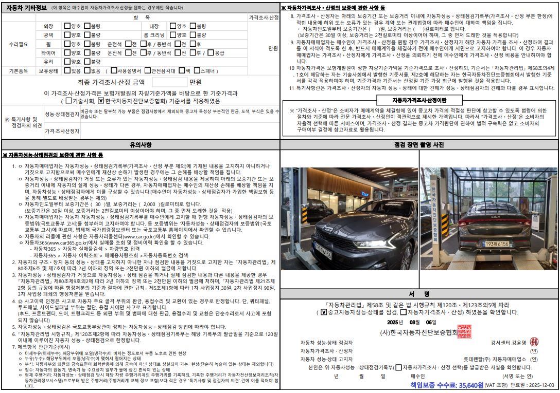 Детальное состояние автомобиля