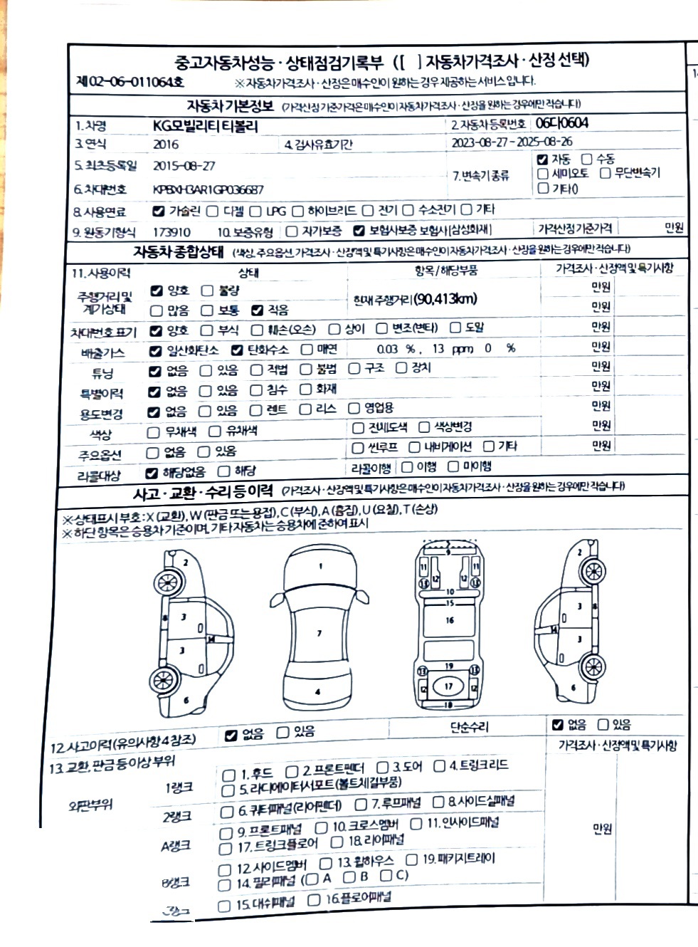 Основная информация и общее состояние / история аварий и ремонтов