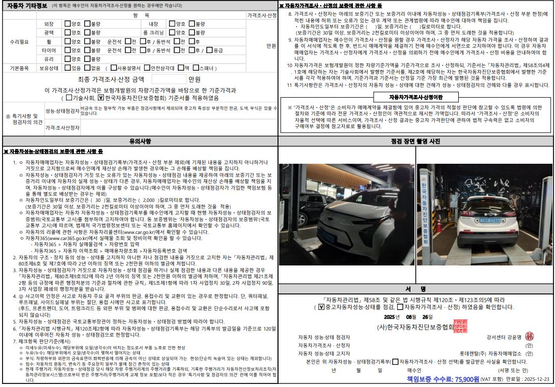 Детальное состояние автомобиля