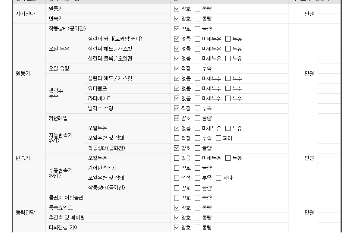 Подробное состояние автомобиля и другая информация