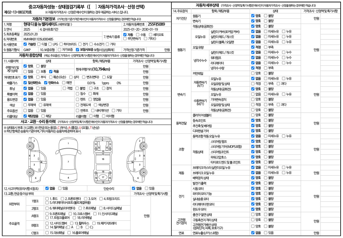 Основная информация и общее состояние / история аварий и ремонтов