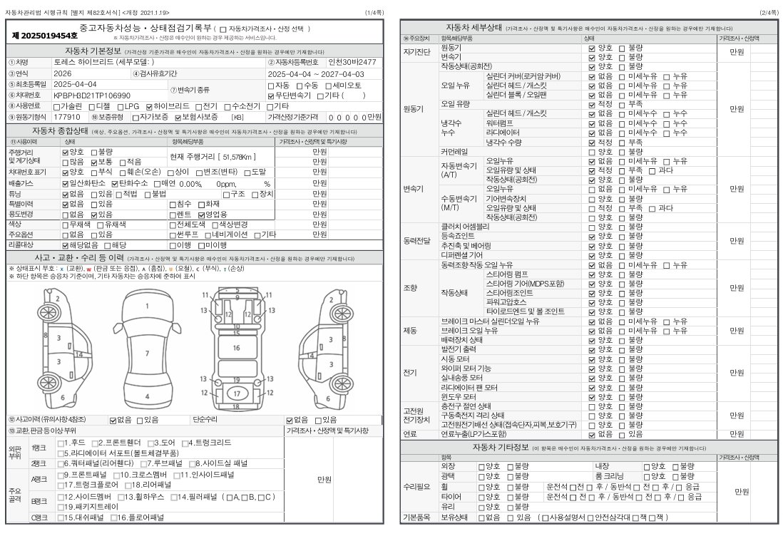 Основная информация и общее состояние / история аварий и ремонтов