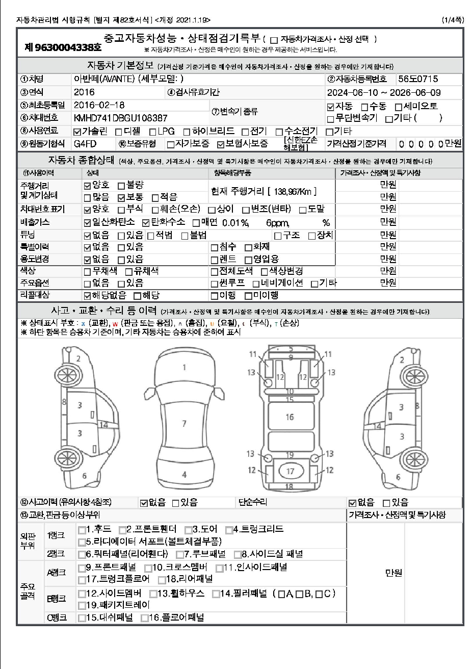 Основная информация и общее состояние / история аварий и ремонтов