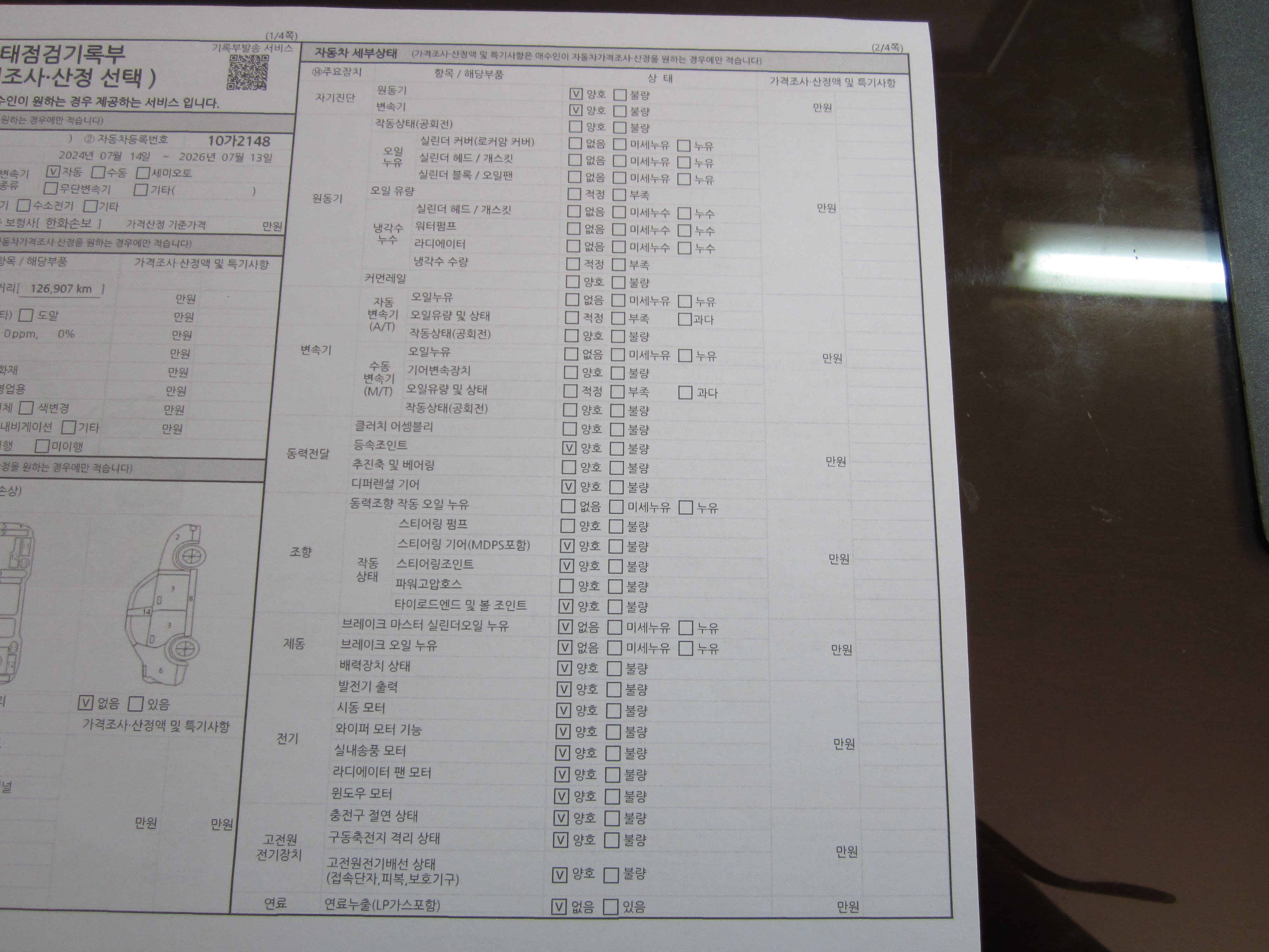 Подробное состояние автомобиля и другая информация