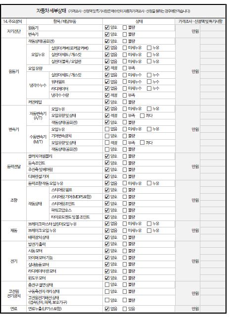 Детальное состояние автомобиля