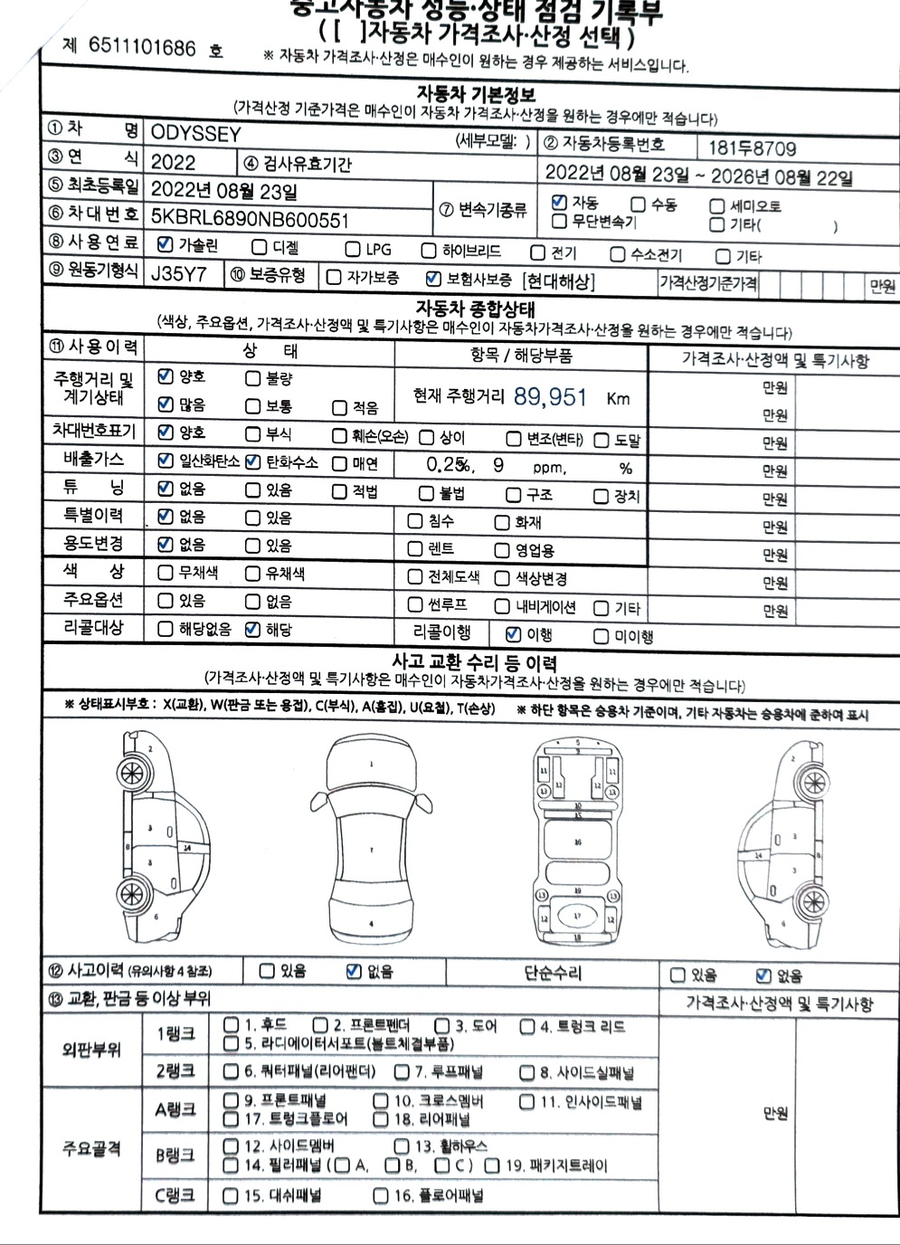 Основная информация и общее состояние / история аварий и ремонтов
