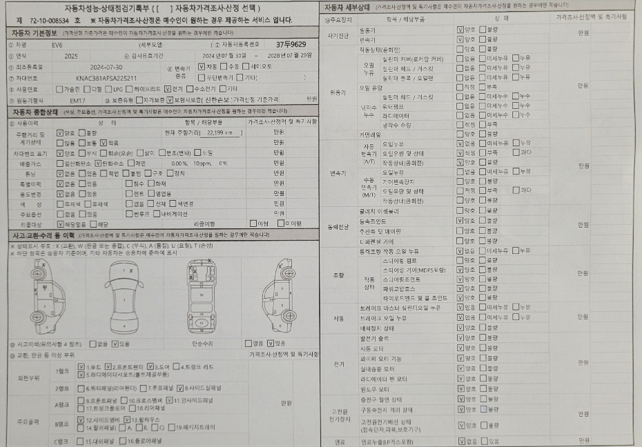 Подробное состояние автомобиля и другая информация