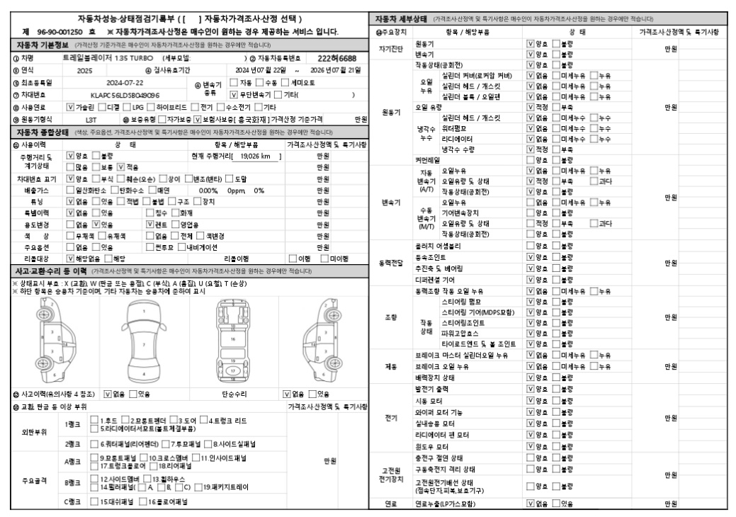 Основная информация и общее состояние / история аварий и ремонтов