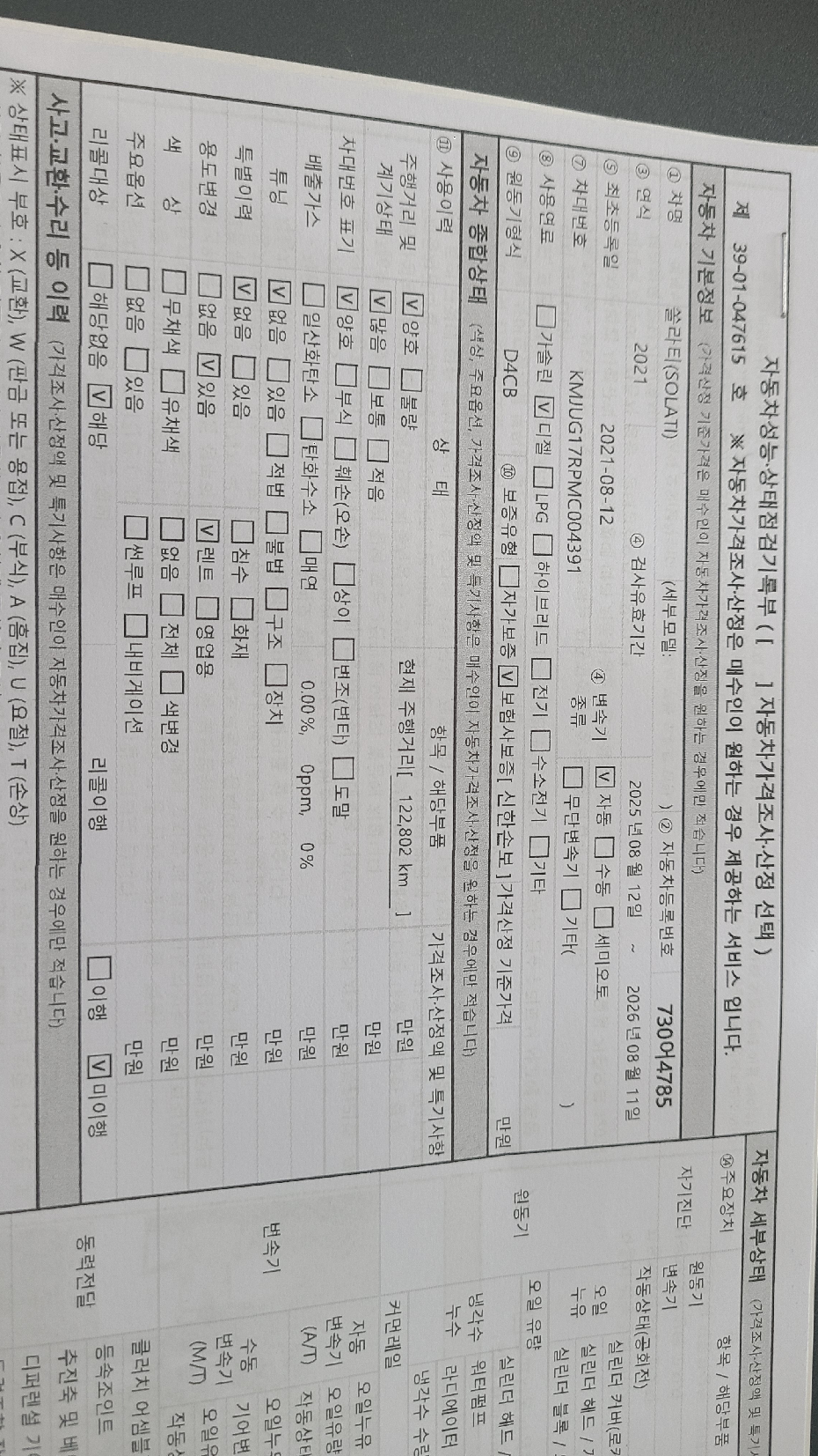 Подробное состояние автомобиля и другая информация
