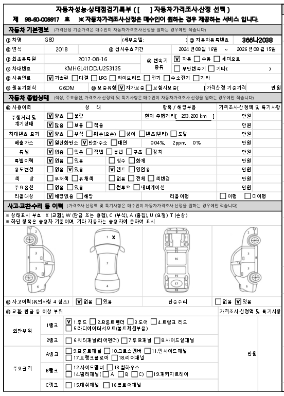 Основная информация и общее состояние / история аварий и ремонтов