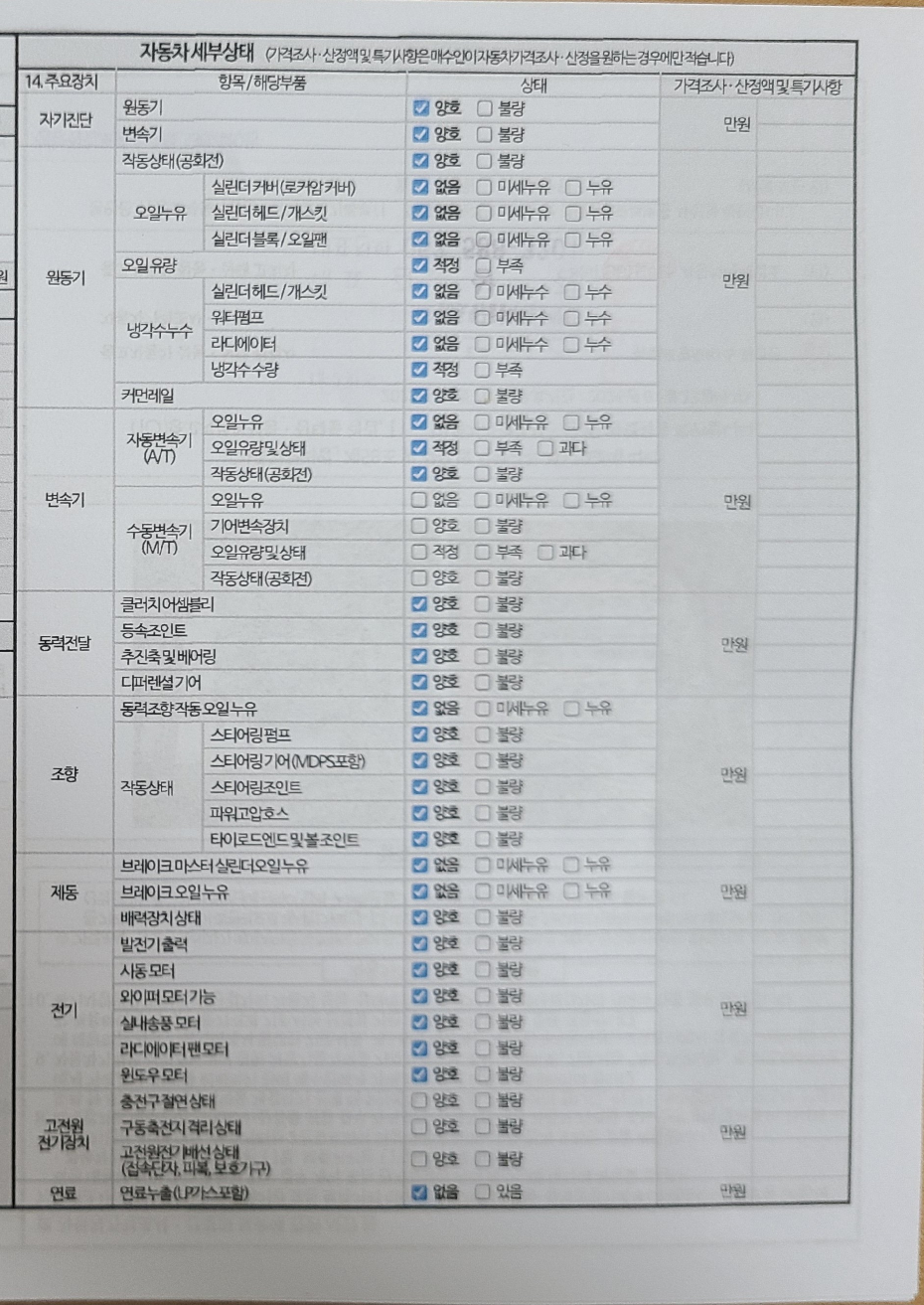 Подробное состояние автомобиля и другая информация