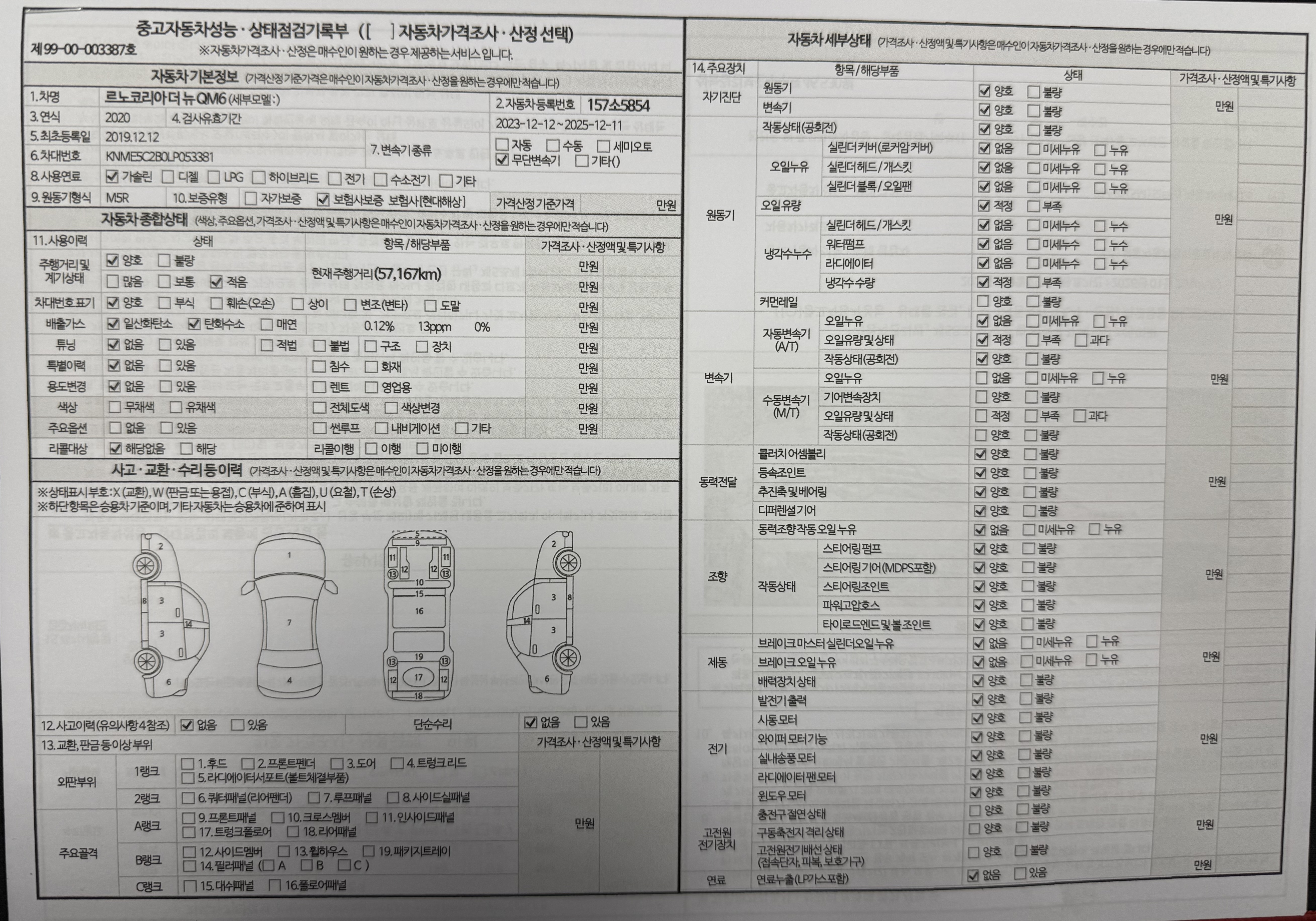 Основная информация и общее состояние / история аварий и ремонтов