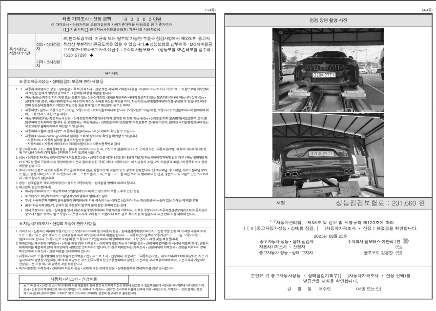 Детальное состояние автомобиля