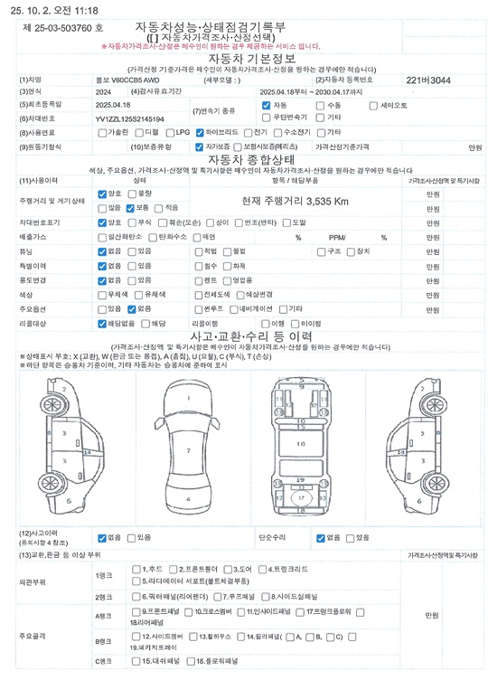 Основная информация и общее состояние / история аварий и ремонтов