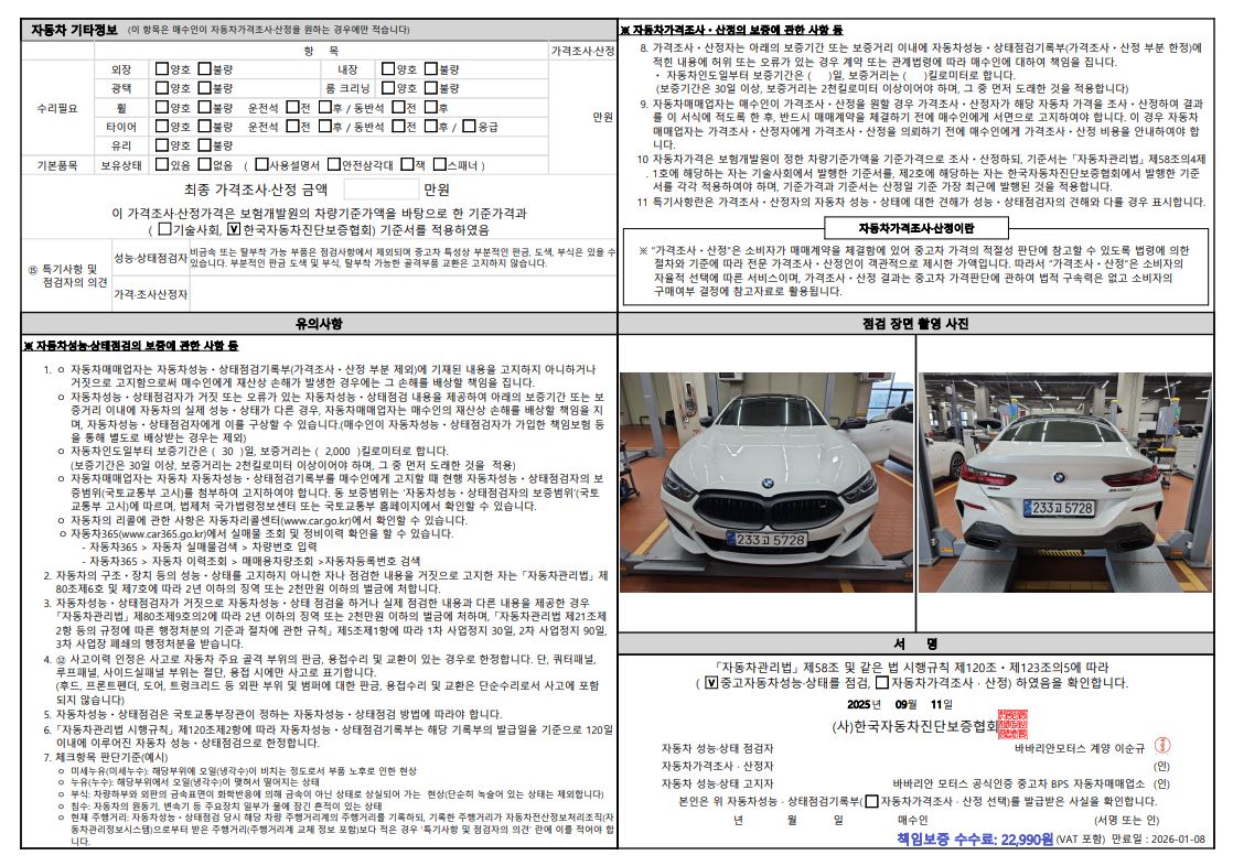 Детальное состояние автомобиля