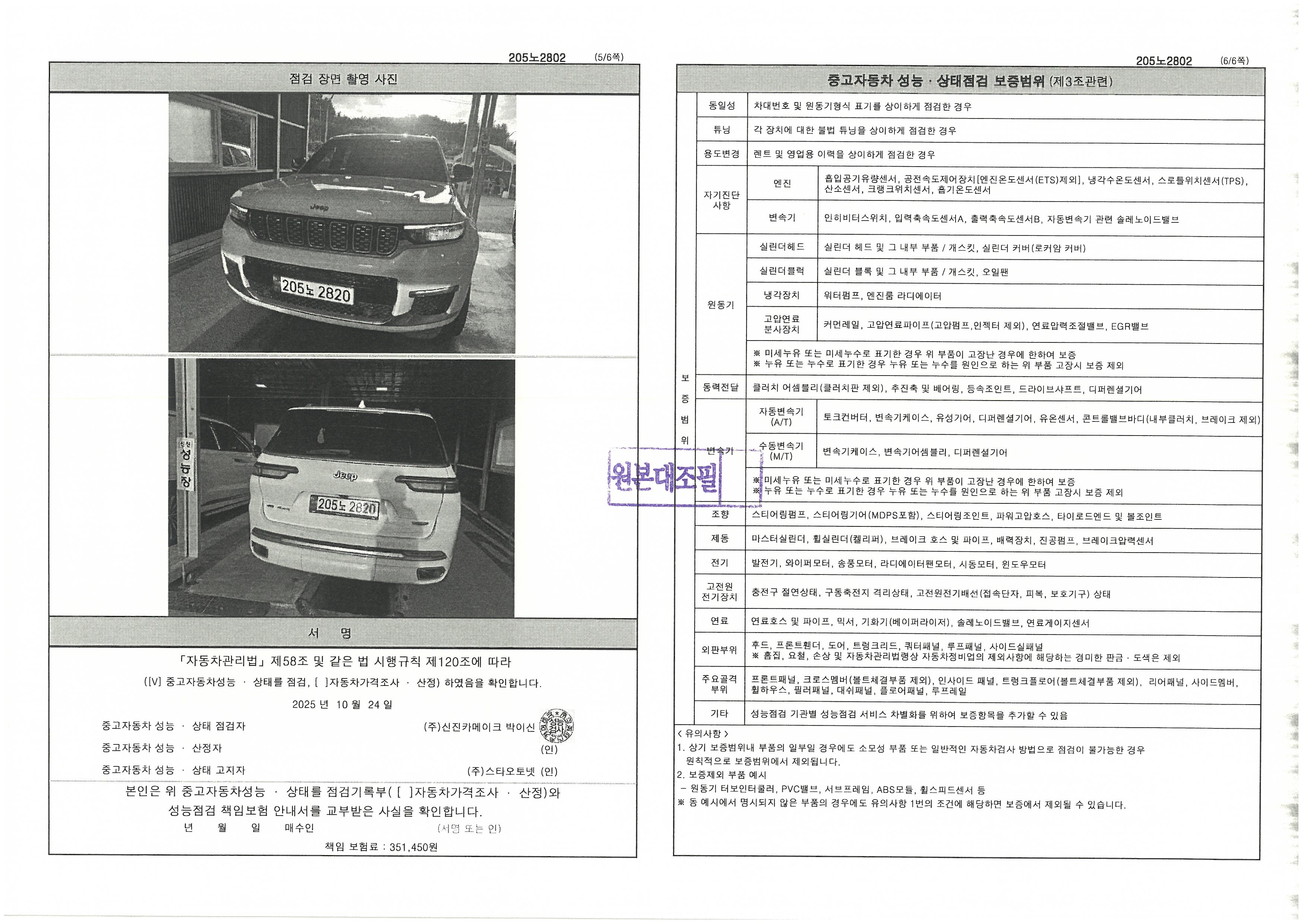 Фотографии, сделанные во время проверки, подписи