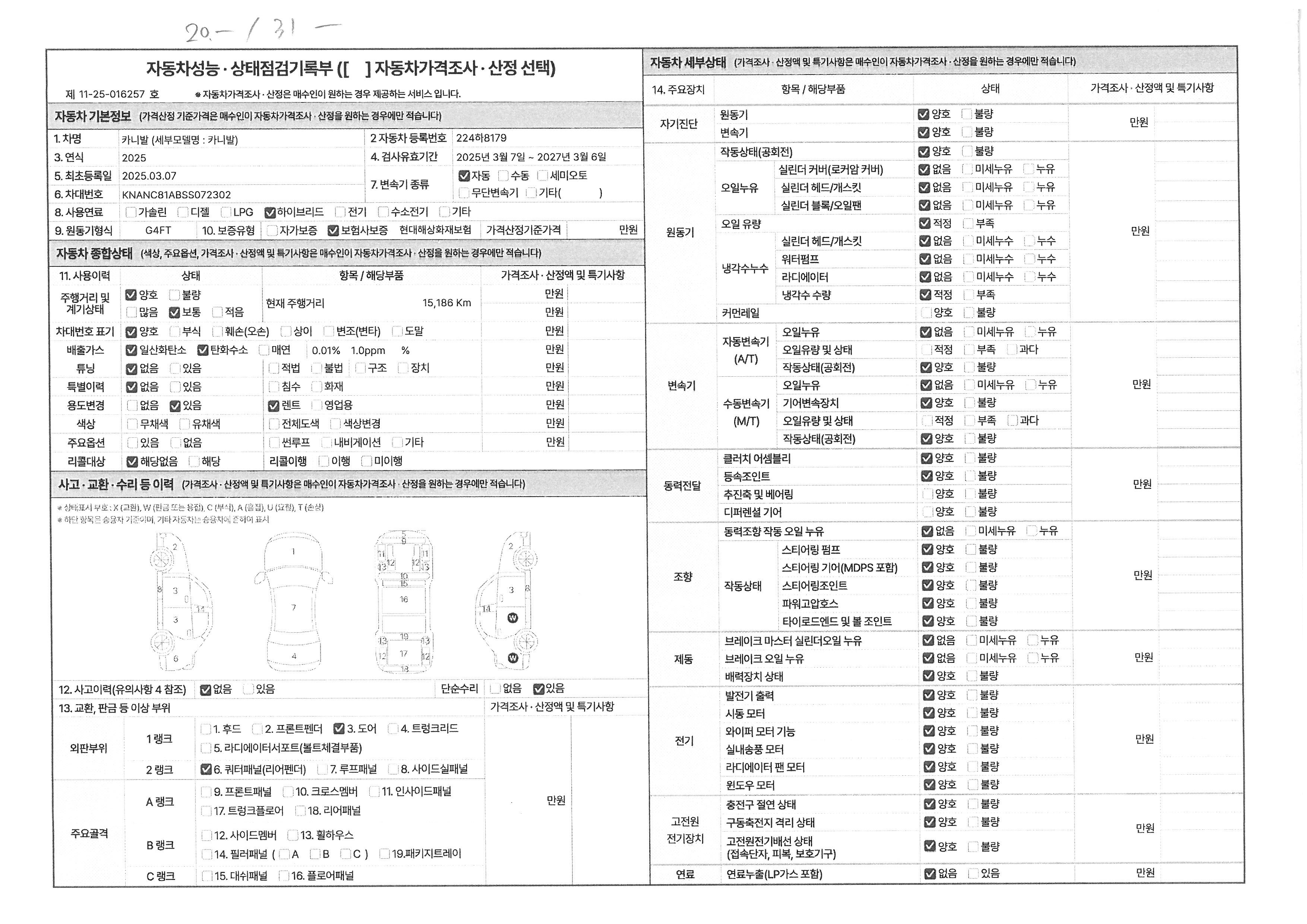 Основная информация и общее состояние / история аварий и ремонтов