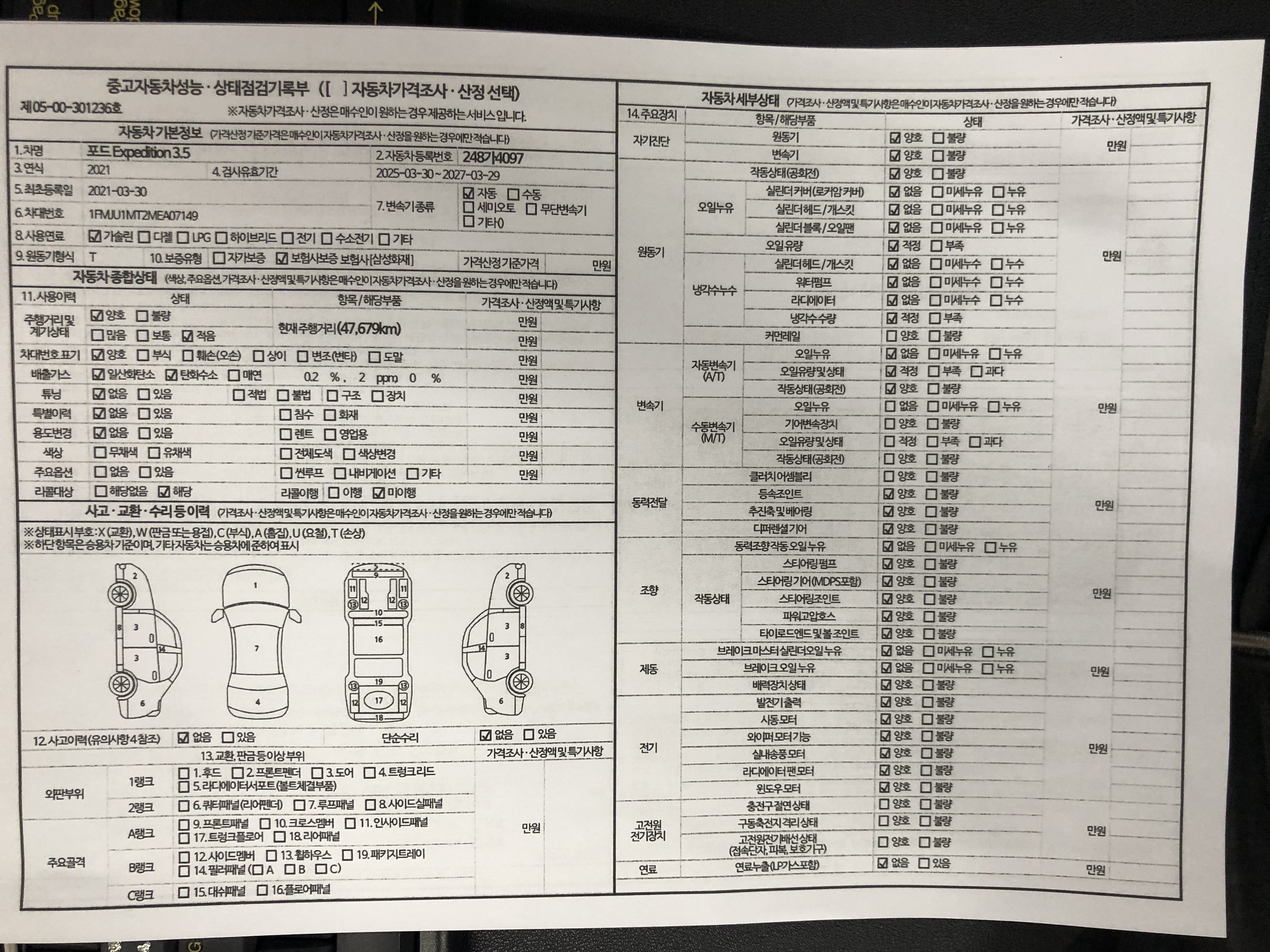 Основная информация и общее состояние / история аварий и ремонтов