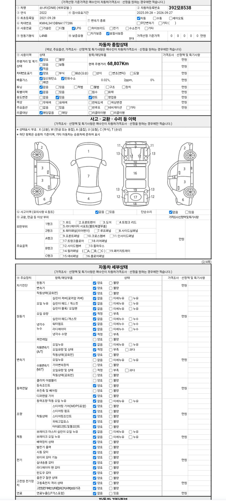 Основная информация и общее состояние / история аварий и ремонтов