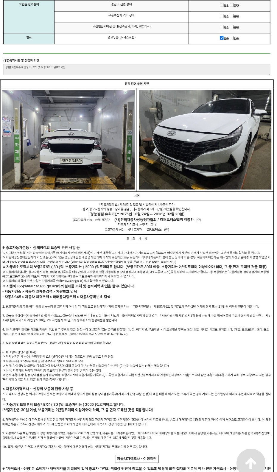 Детальное состояние автомобиля