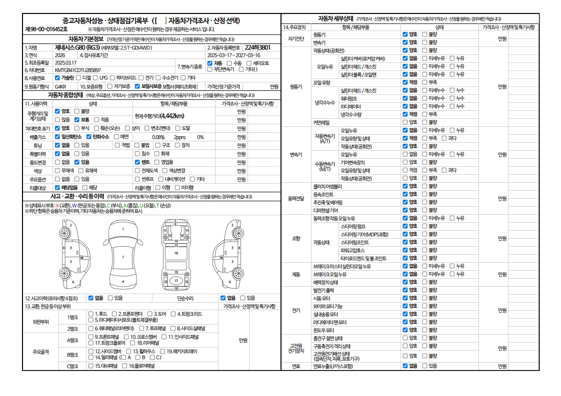 Основная информация и общее состояние / история аварий и ремонтов