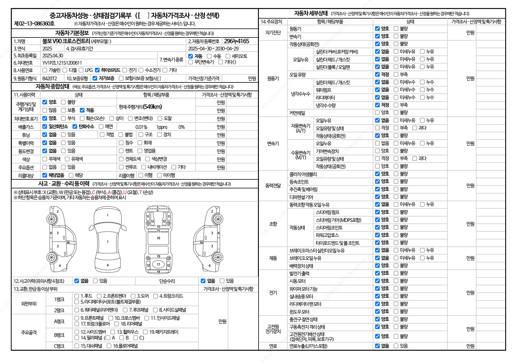 Основная информация и общее состояние / история аварий и ремонтов