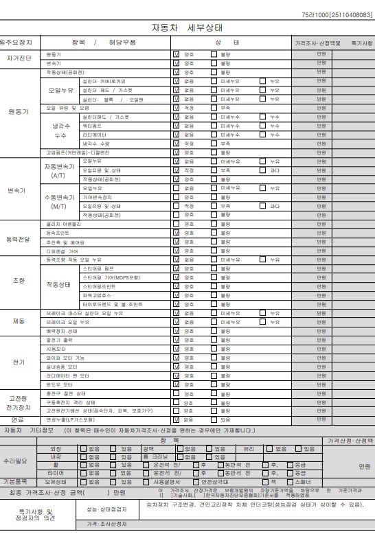 Детальное состояние автомобиля