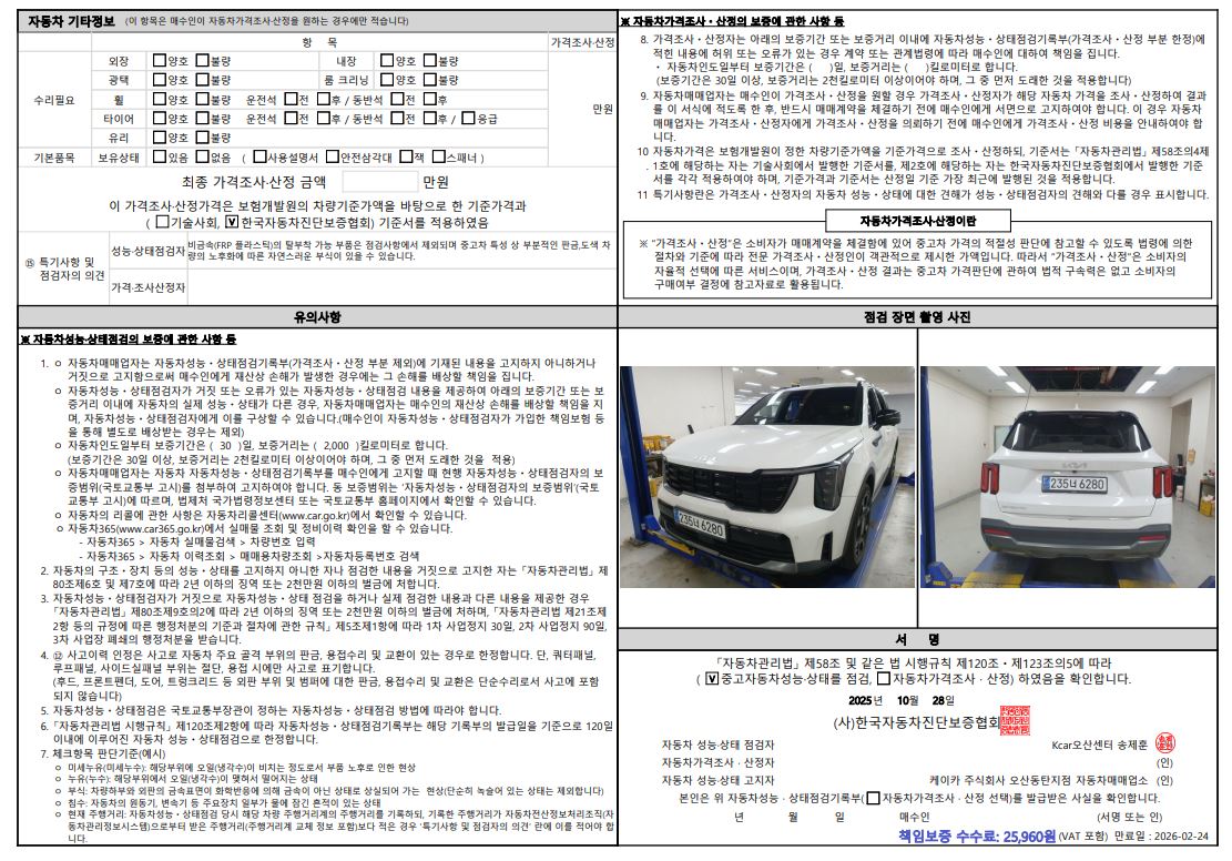 Детальное состояние автомобиля