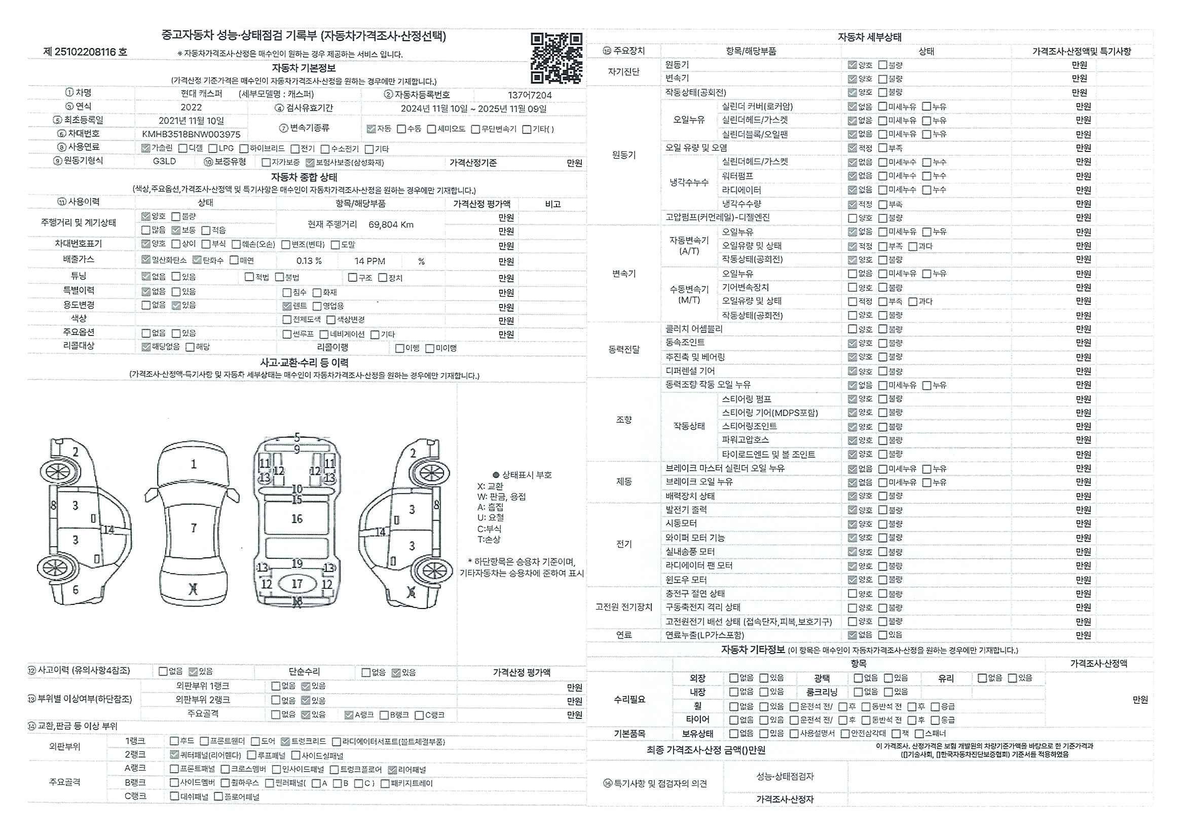 Основная информация и общее состояние / история аварий и ремонтов