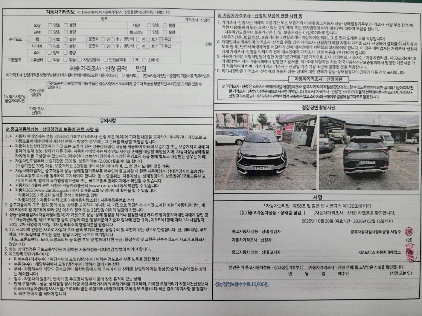 Детальное состояние автомобиля