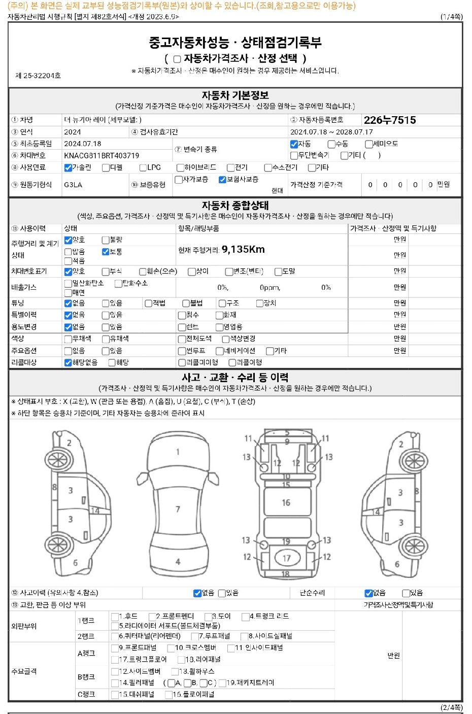 Основная информация и общее состояние / история аварий и ремонтов