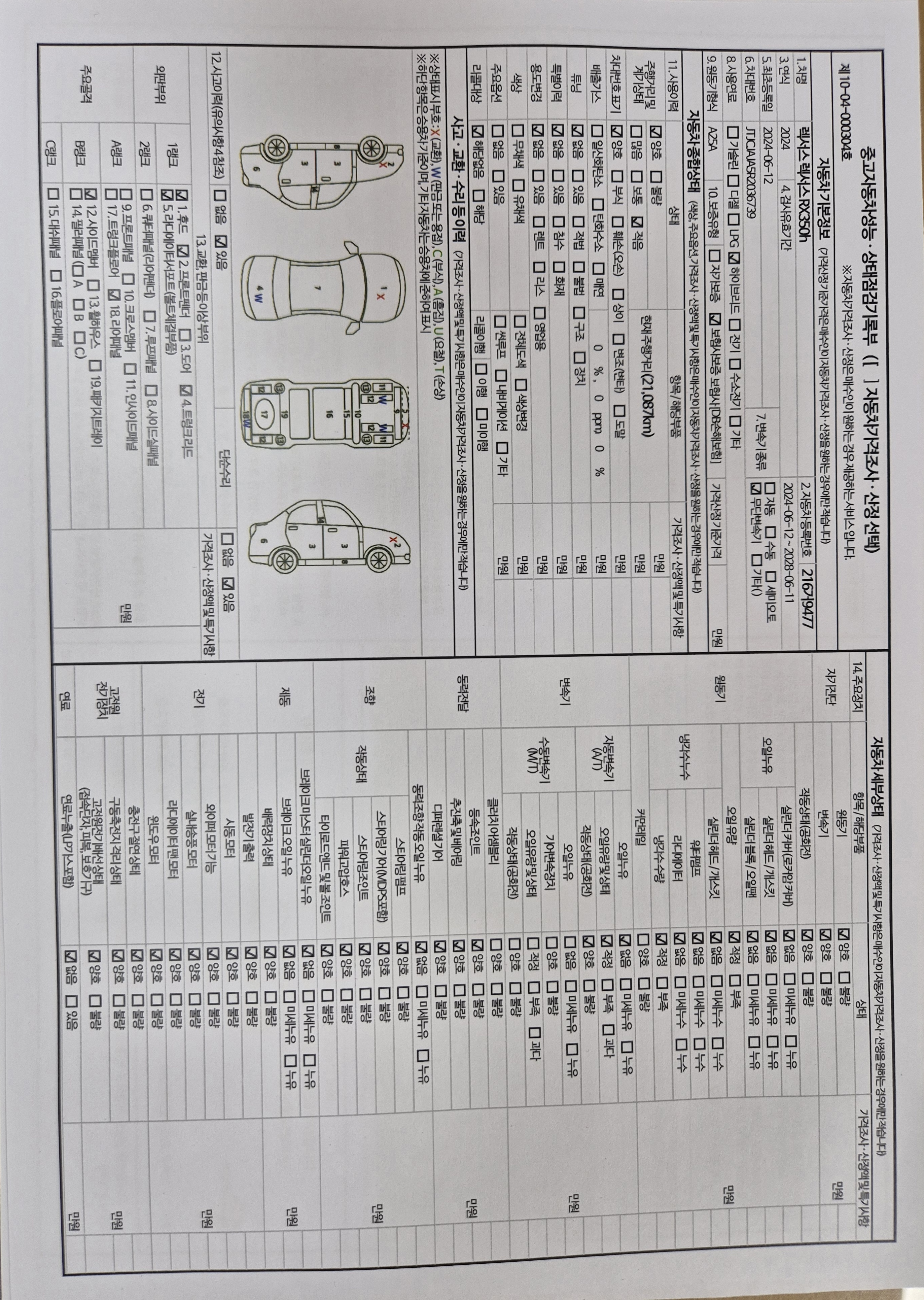 Основная информация и общее состояние / история аварий и ремонтов