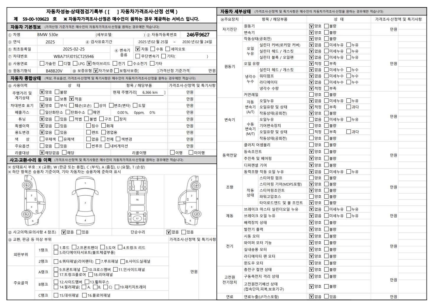 Основная информация и общее состояние / история аварий и ремонтов