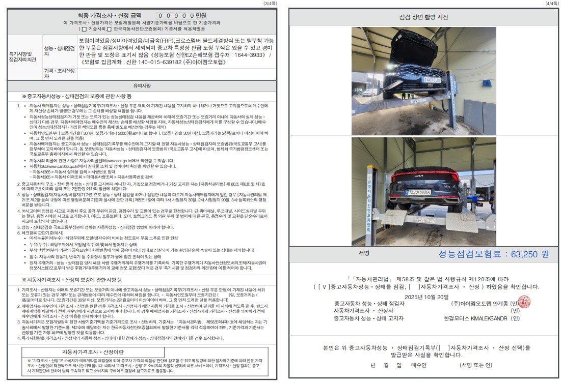 Детальное состояние автомобиля