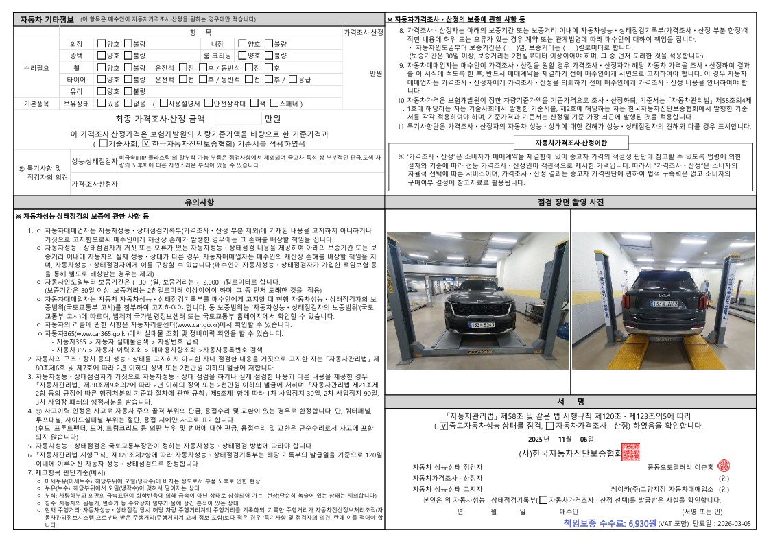 Детальное состояние автомобиля