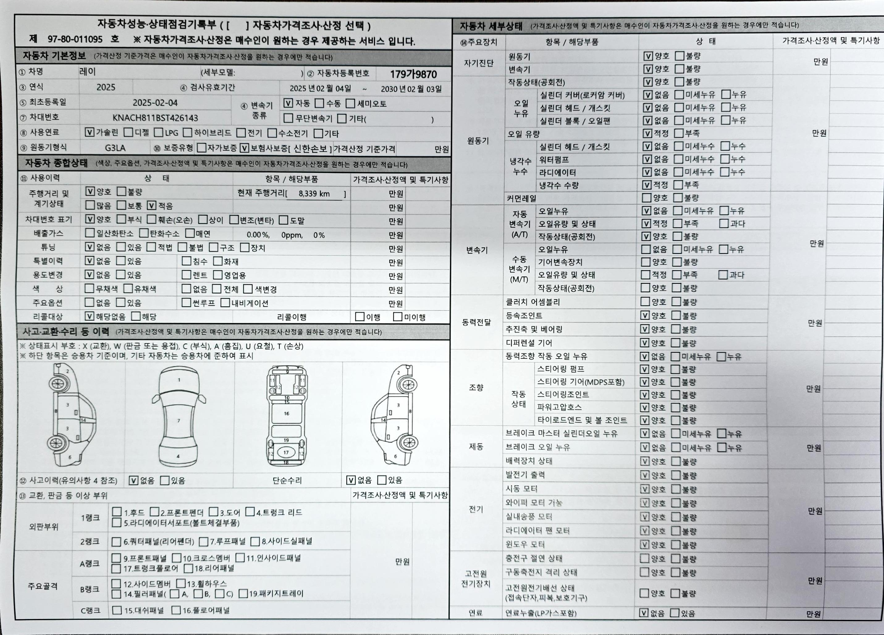 Основная информация и общее состояние / история аварий и ремонтов
