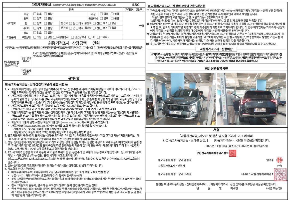 Детальное состояние автомобиля