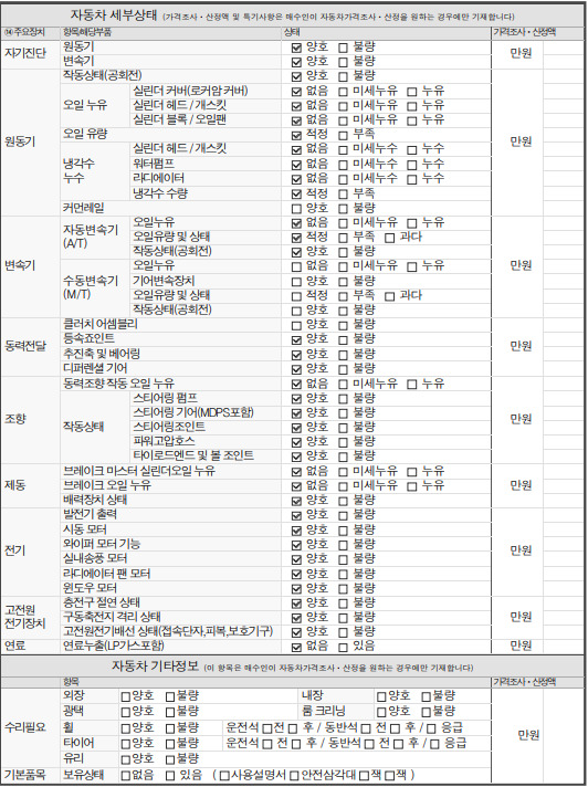 Детальное состояние автомобиля