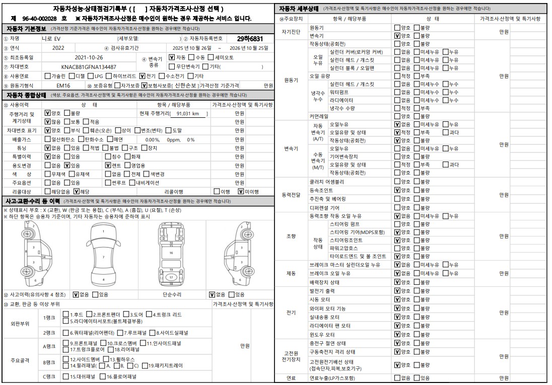 Основная информация и общее состояние / история аварий и ремонтов