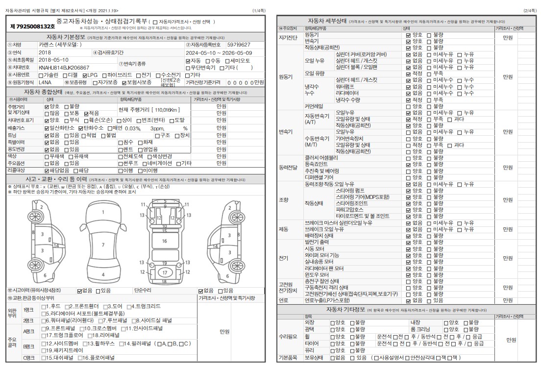 Основная информация и общее состояние / история аварий и ремонтов