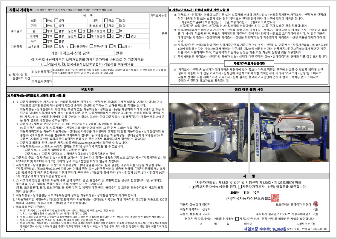 Детальное состояние автомобиля