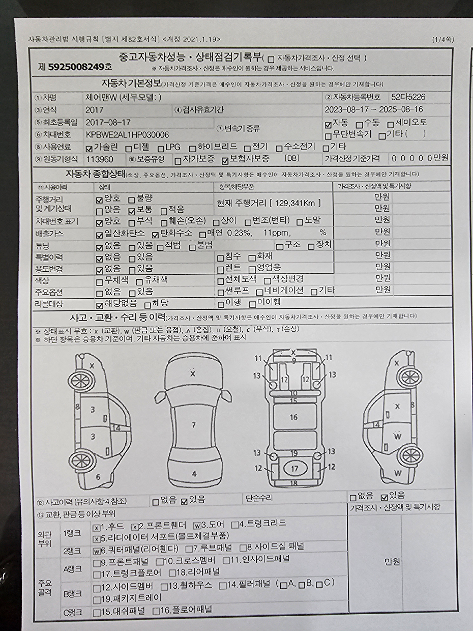 Основная информация и общее состояние / история аварий и ремонтов